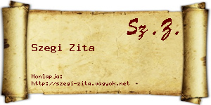Szegi Zita névjegykártya