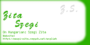 zita szegi business card